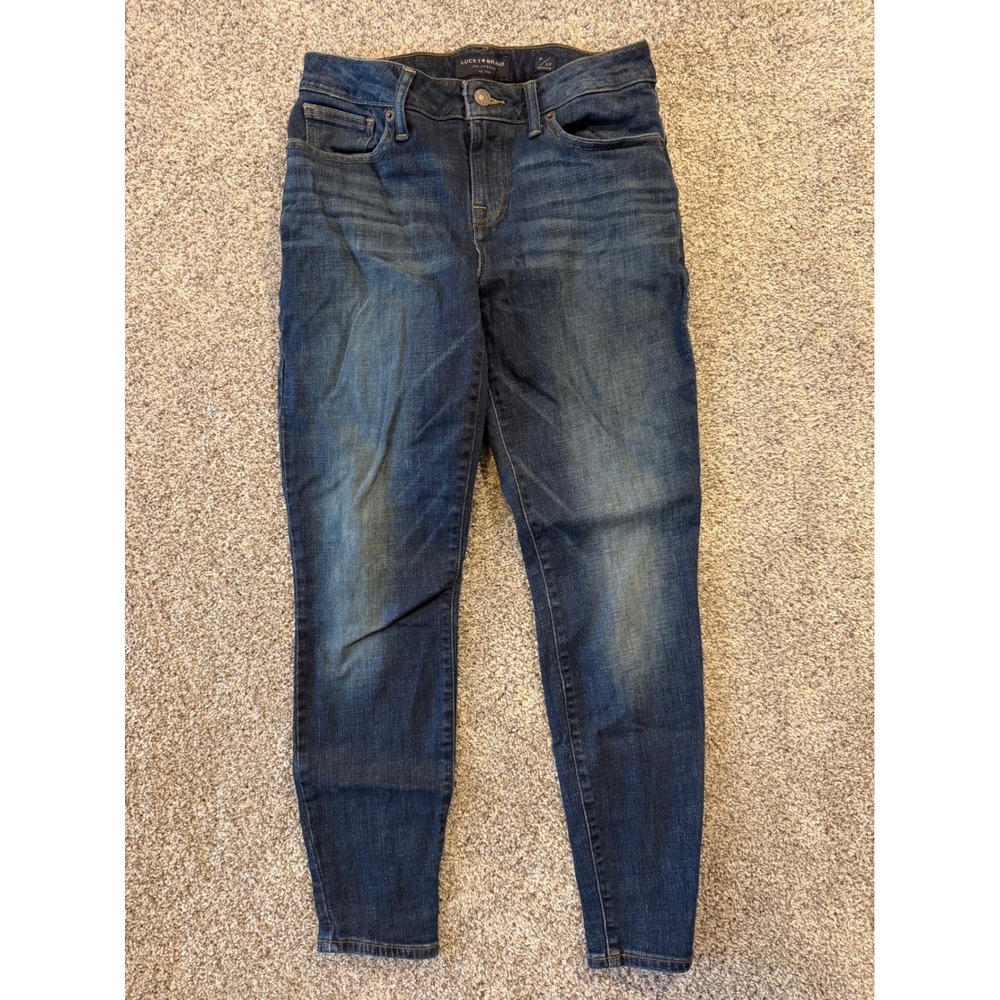 Lucky Brand Jeans Women 8/29 Blue Skinny Mid Rise Dark Wash Denim